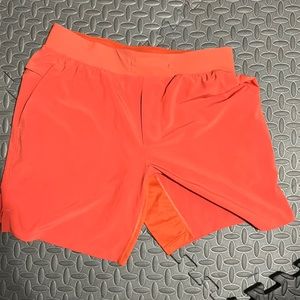 Orange lululemon shorts